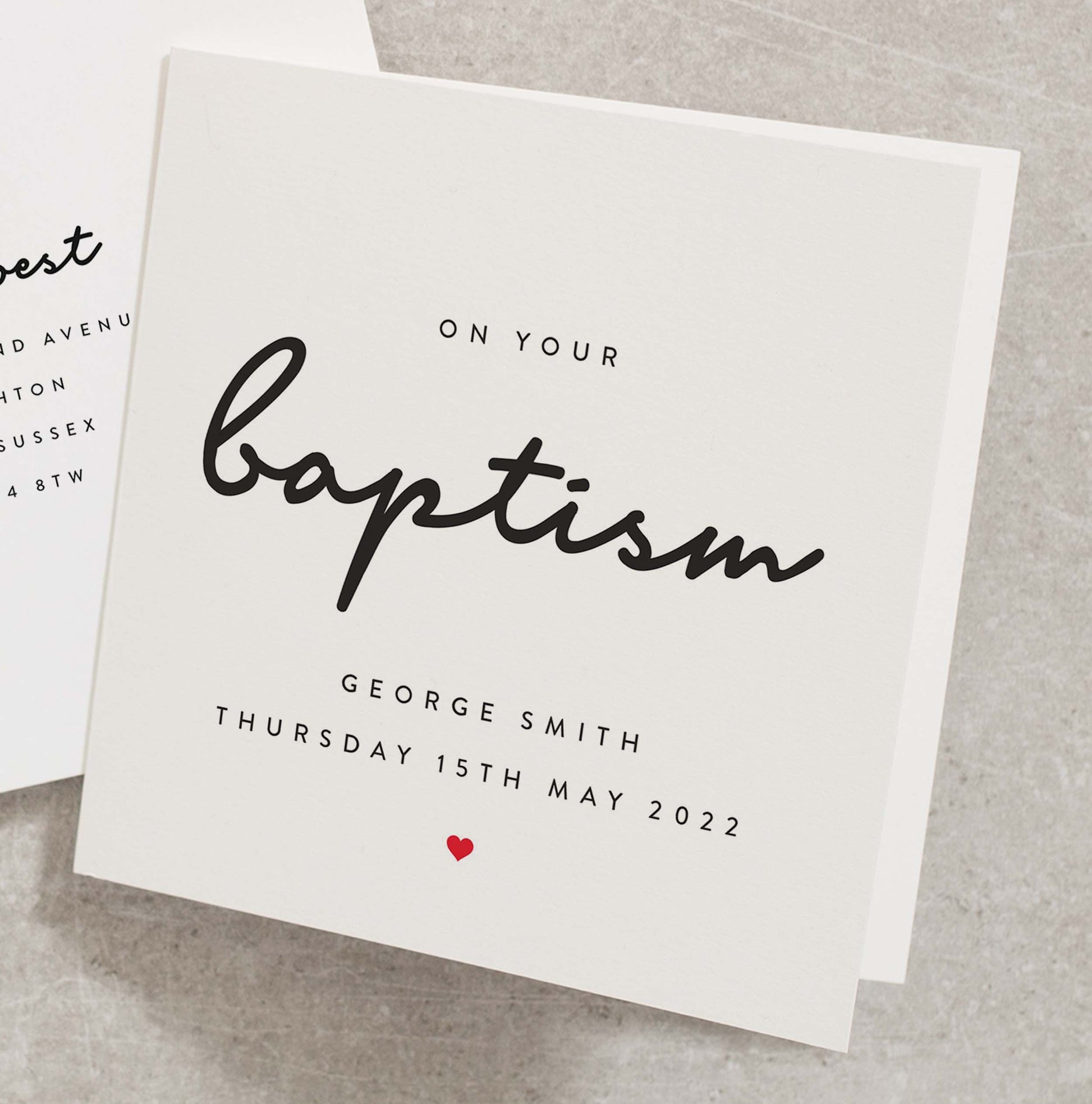 Personalised Baptism Card For Son, Grandson Baptism Card, Baptism Card For Granddaughter, Goddaughter Baptism Card, Naming Day Card BT017