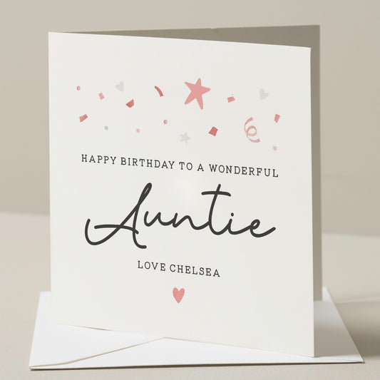 Personalised Birthday Card For Aunt, Happy Birthday Auntie Card,  Aunty Birthday Card, Birthday Gift For Her, Birthday Gift For Auntie