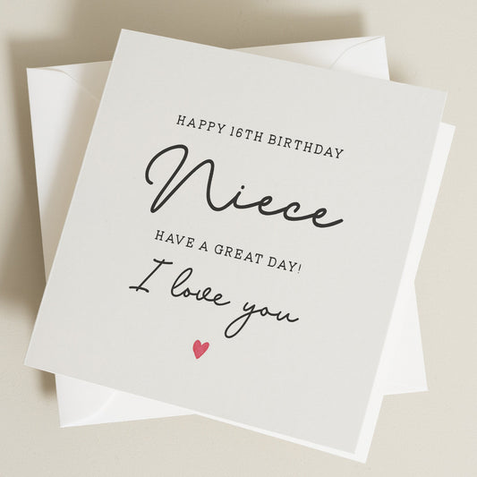 Niece 16th Birthday Card, 16th Birthday Card For Niece, Birthday Gift To Niece, Niece Gift For Her, Happy Sixteenth Birthday Niece