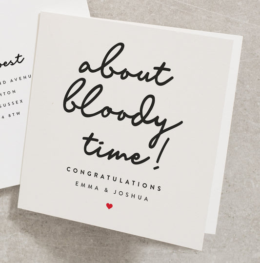 About Time Engagement Card, Congratulations On Your Engagement, Engagement Card With Personalisation, Congrats On Your Engagement Card EN040