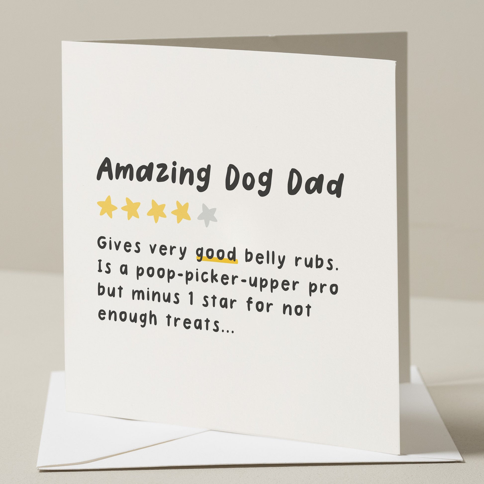 Excellent Dog Dad Card, Funny Dog Birthday Card From The Dog, Dog Parent Gift, Pet Lover Card, Pet Birthday Card, Fathers Day Card From Dog