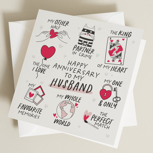 Anniversary Card For Him, Husband Anniversary Card, Anniversary Card Husband, Wedding Anniversary Gift, Cute Anniversary Gift For Partner