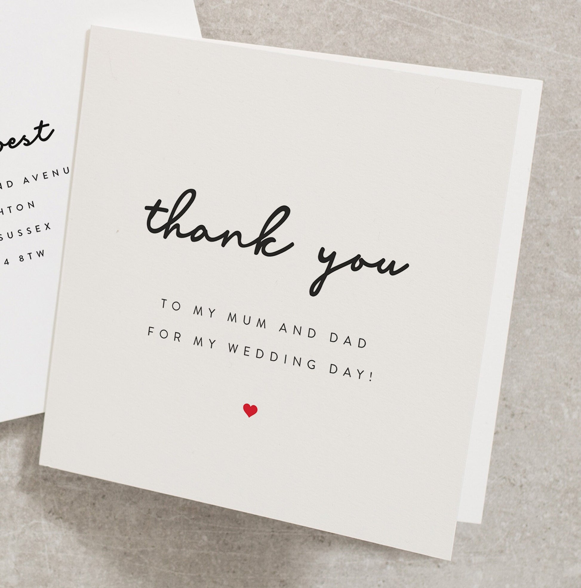 Thank You Wedding Day Card, Happy Wedding Day Card, Wedding Day Card, Wedding Day Card For Mum and Dad, Parents Wedding Day Card WD032