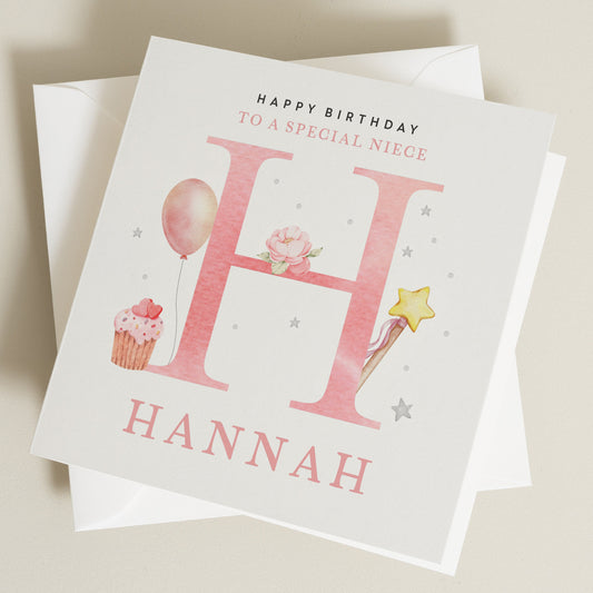 Niece Birthday Card, Personalised Birthday Card For Niece, Cute Birthday Card, Happy Birthday Card For Niece, Girl Birthday Card BC1317