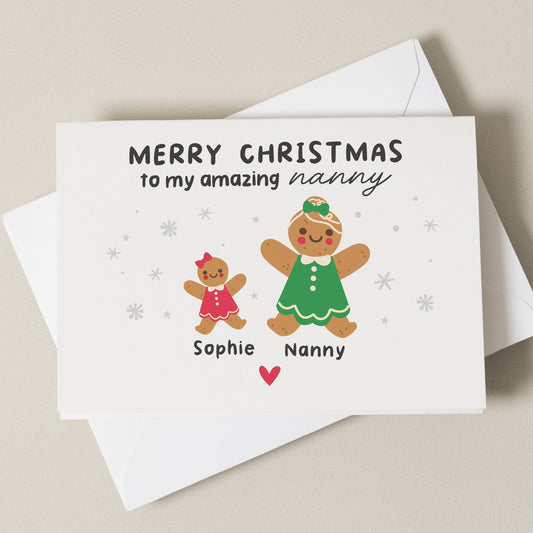 Nanny Christmas Card, Christmas Card For Nanny, Nan Christmas Card From Baby, Nan Christmas Card, Personalised Xmas Card, Nan Christmas Gift