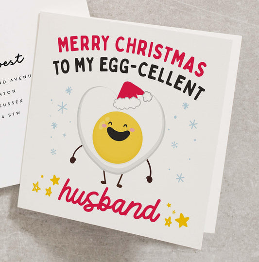 Merry Christmas Husband Card, Husband Pun Christmas Card, Personalised Christmas Card, Silly Christmas Card, Husband Christmas Card CC812