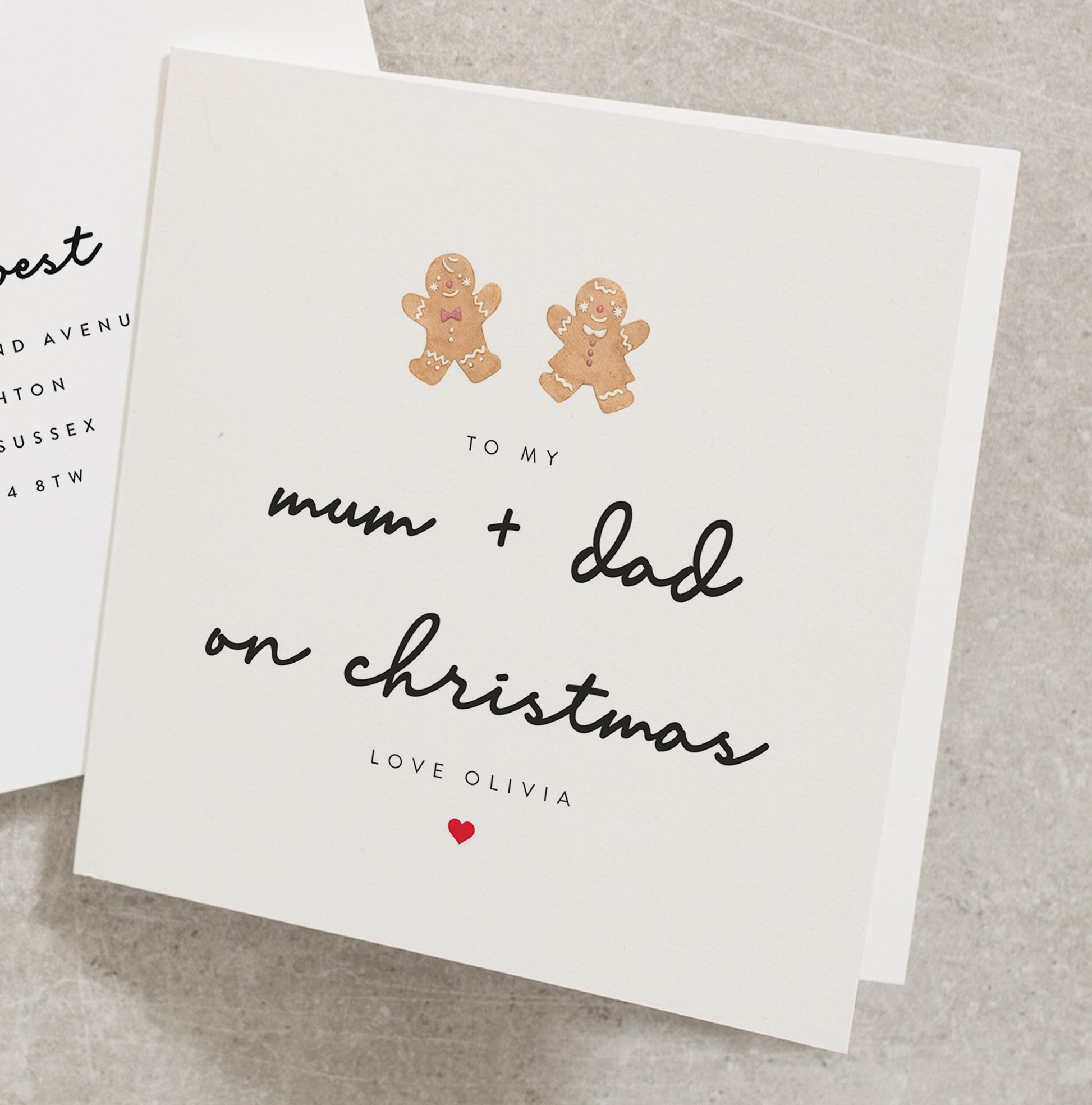 Mum + Dad Christmas Card, Personalised Christmas Mum and Dad Card, Christmas Mum + Dad Card, Xmas Card For Mum + Dad CC583