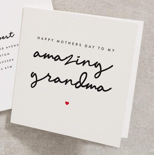 Happy Mothers Day To My Amazing Grandma, Mothers Day Card Grandma, Gran Mothers Day Card, For Grandma, Cute Special Grandma Card MD065