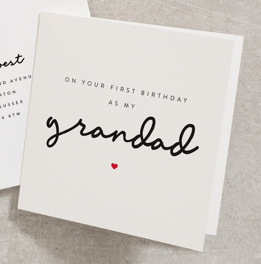 1st Birthday As My Grandad Card, First Grandad Birthday Card, Grandpa Birthday Card , Personalised Card, Grandad, Grandpa, Pops Card BC253