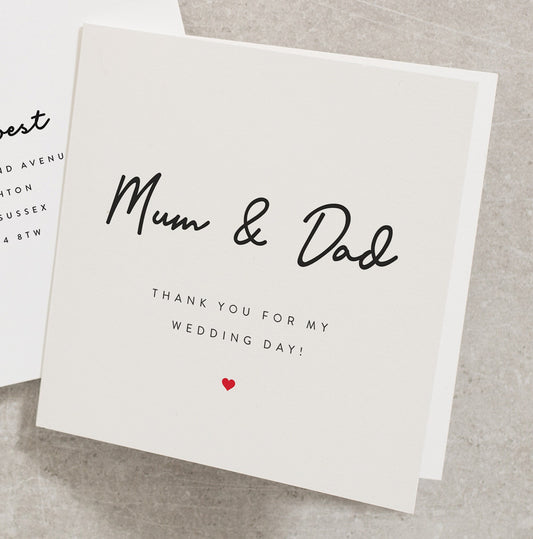 Wedding Day Card, Happy Wedding Day Card, Wedding Gift Card, To My Mum and Dad Wedding Day Card, Wedding Card For Mum and Dad WD014