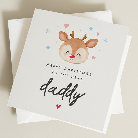 Reindeer Christmas Card, Daddy Christmas Card, Dad Christmas Card, Cute Christmas Card, Christmas Card For Daddy, Christmas Card For Dad