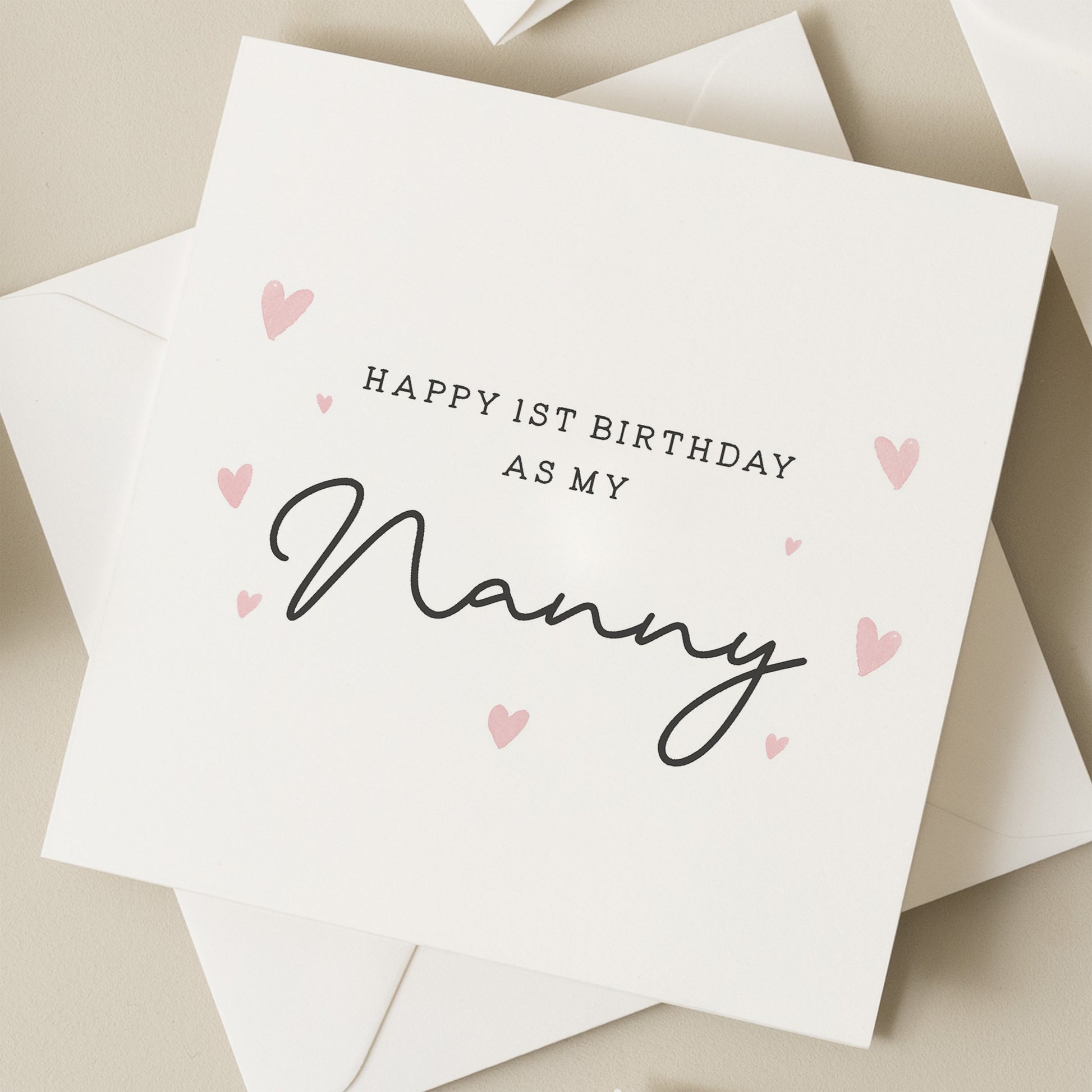 First Birthday As A Nanny Card, Birthday Card For New Nanny, Happy 1st Birthday As My Nan, Happy Birthday Nanny, Birthday Gift From Baby