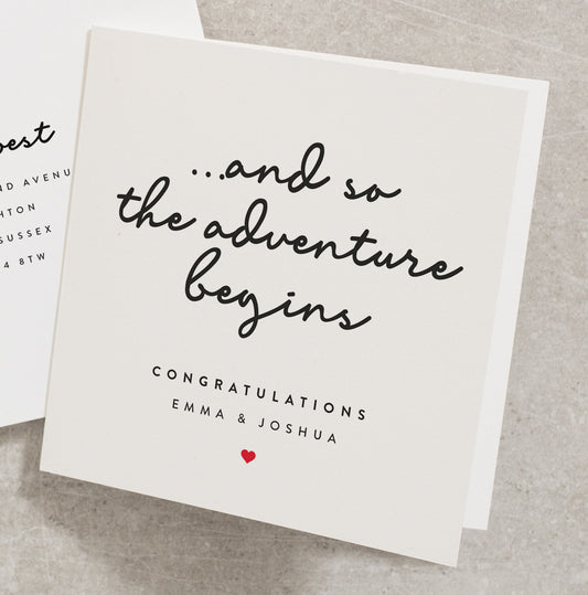 Personalised Engagement Card, Engagement Card, Congratulations Engagement Card, Adventure Begins Engagement Card EN036