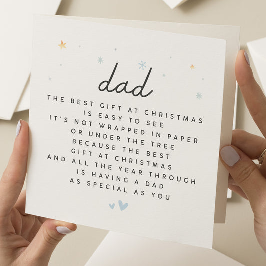 Christmas Card For Dad, Dad Poem Christmas Card, Simple Christmas Card To Daddy, Amazing Dad Card, Xmas Card New Dad, Love You Dad