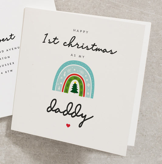 Happy 1st Christmas as my Daddy Card, First Christmas Card for New Dad, Daddy First Christmas Card from Baby, Dad 1st Christmas Card CC485