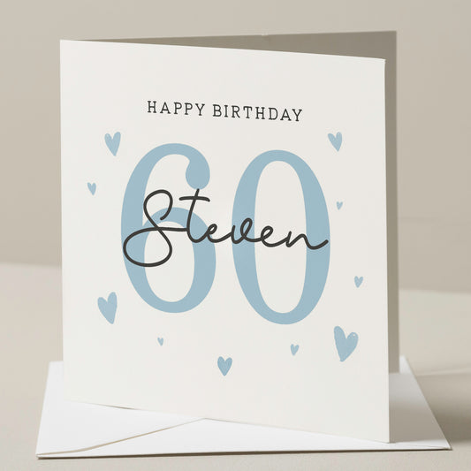 Personalised 60th Birthday Card, For Grandad, Dad 60th Birthday Card, 60th Birthday Card For Uncle, 60th Birthday Gift For Him, Sixtieth