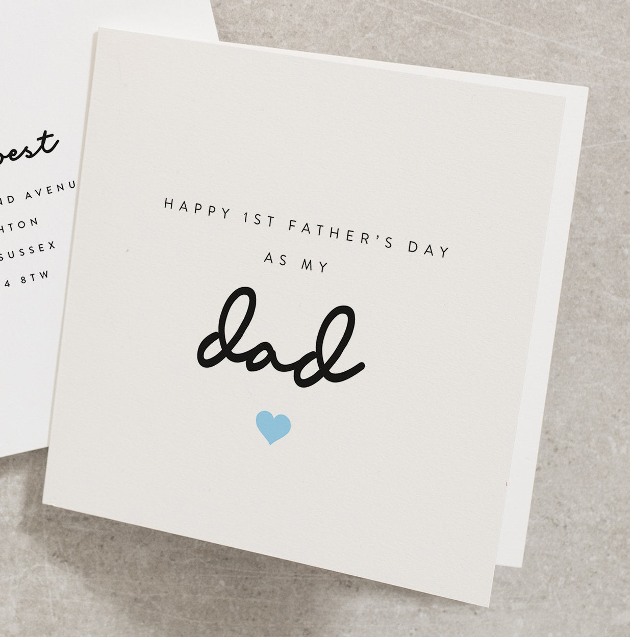 Happy 1st Fathers Day As My Dad Card, Dad First Fathers Day Card, Blue Heart Daddy Card, Cute Fathers Day Gift From The Bump, Daughter FD082