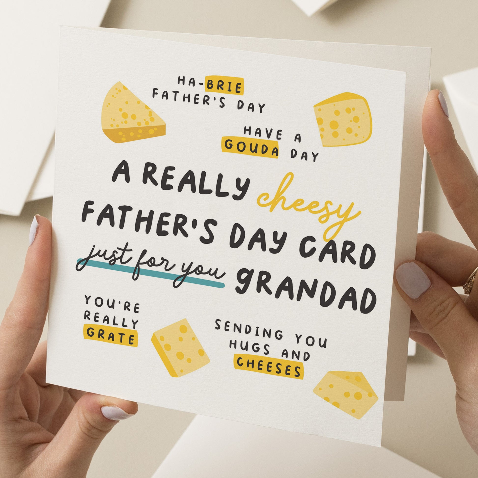 Cheesy Fathers Day Card, Pun Card For Grandad, Grandad Fathers Day Gift, Cheese Joke Card, Funny Fathers Day Card, Cheesy Gift For Grandad