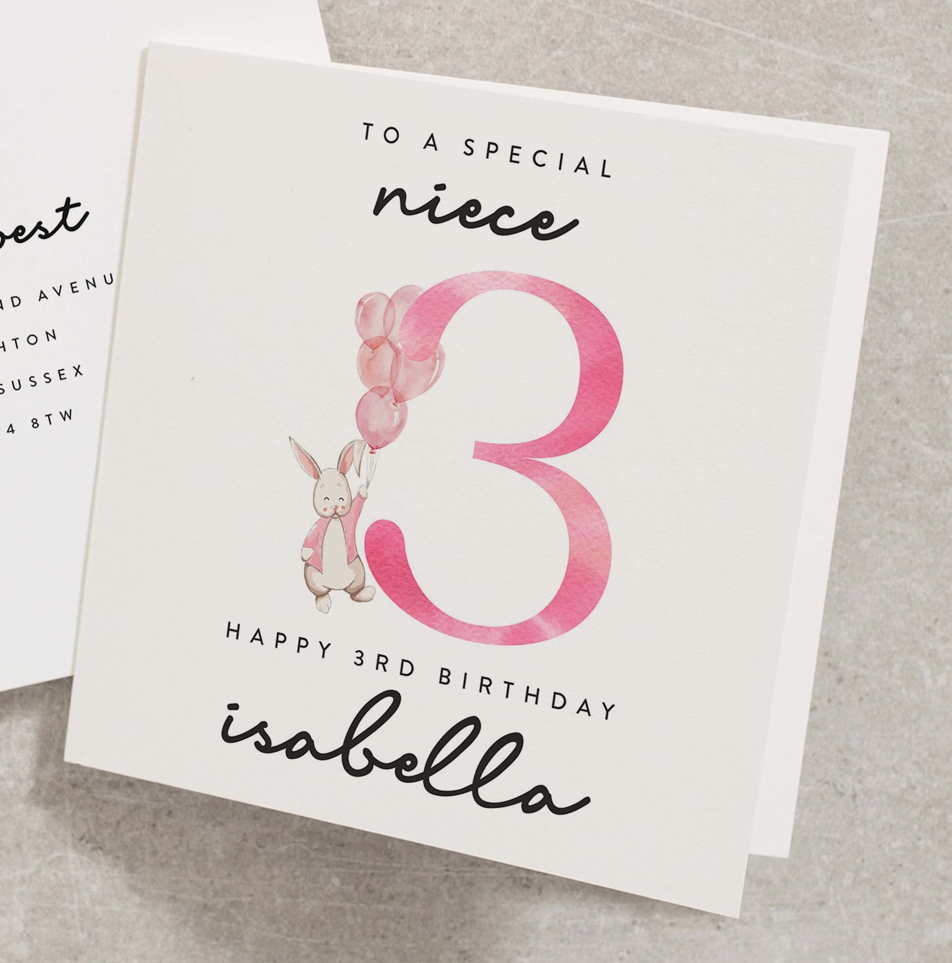 Niece 3rd Birthday Card, To A Special Niece 3rd Birthday Card, Personalised Birthday Card For Niece, Happy 3rd Birthday Niece Card BC993