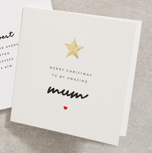 Merry Christmas Card For Mum, Mum Christmas Card, Christmas Card For Mum, Mummy Christmas Card, CC254