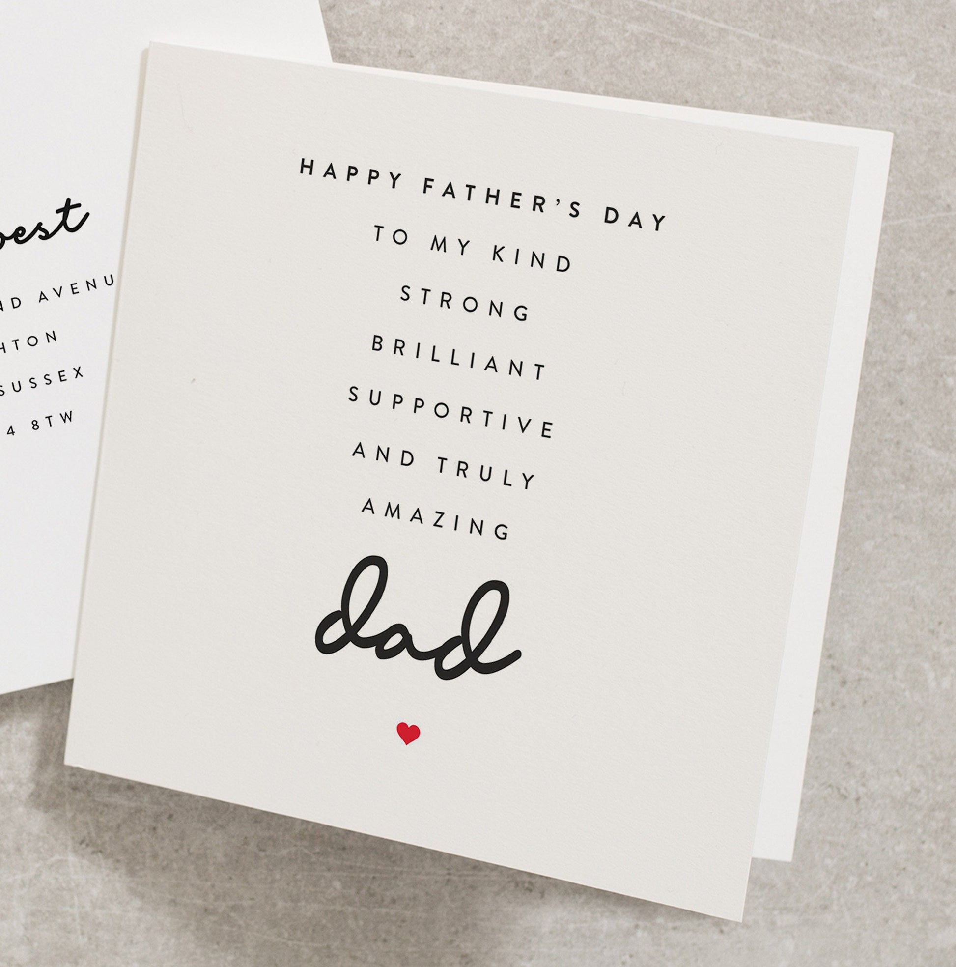 Special Fathers Day Card, Fathers Day Poem Card, Cute Fathers Day Card, Poem Card, Dad Thank You Card, Daddy, From Son, From Daughter FD017