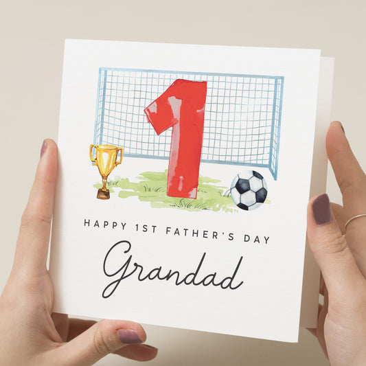 Football Fathers Day Gift For Grandad, First Fathers Day Card For Grandad, Football Lover Card, Happy Fathers Day Card For Him