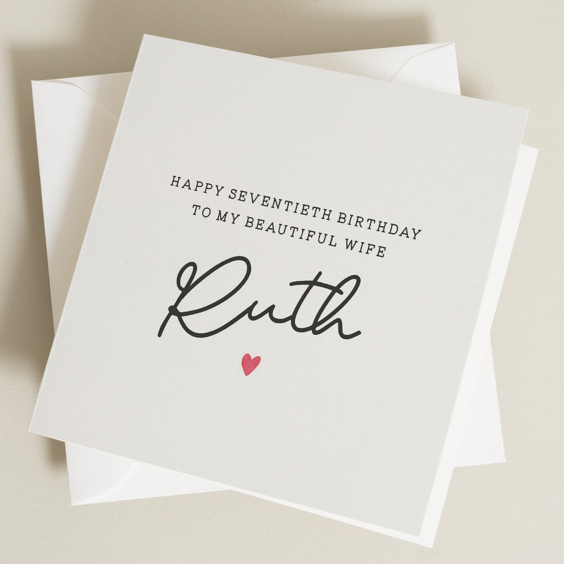 70th Birthday Card For Wife, Personalised Wife Seventieth Birthday Card, Wife 70th Birthday Gift, Happy 70th Birthday Card For Her