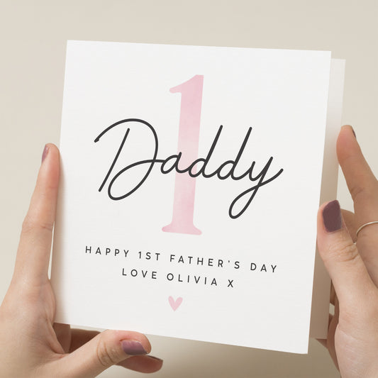 1st Fathers Day Card From Baby Girl, Personalised First Father&#39;s Day As My Dad Card, Baby Girl First Fathers Day Gift, For Dad