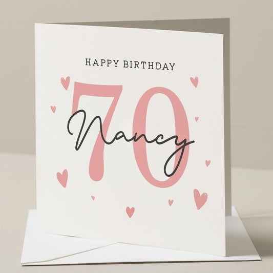 Personalised 70th Birthday Card, For Mum, Grandma 70th Birthday Card, 70th Birthday Card For Auntie, 70th Birthday Gift For Her, Seventy