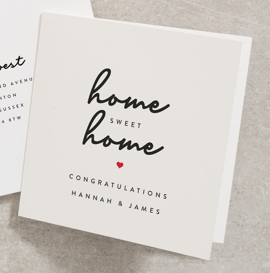 Home Sweet Home Card, Personalised Congratulations On Your New Home Card, New Home Card For Friends, Happy Moving Day Card NH019