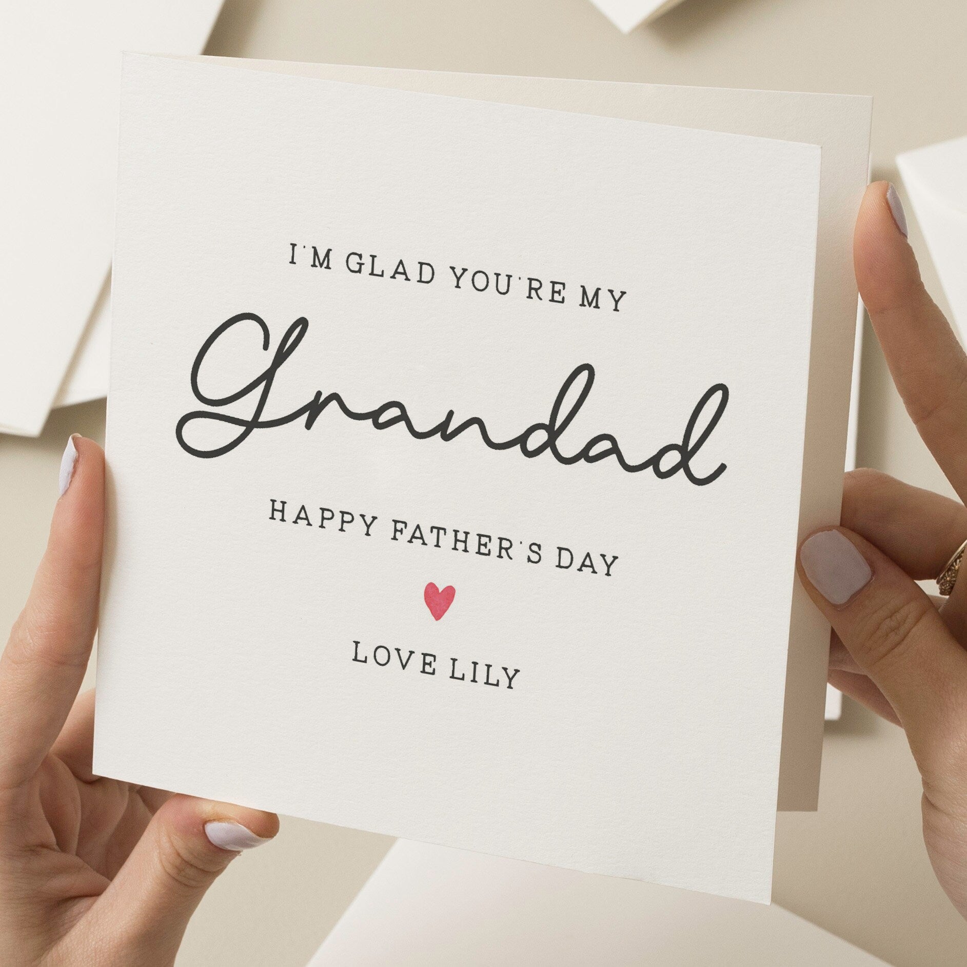 Personalised Fathers Day Card For Grandad, Simple Grandad Fathers Day Card, Grandad Fathers Day Card From Granddaughter, Thankyou Grandad