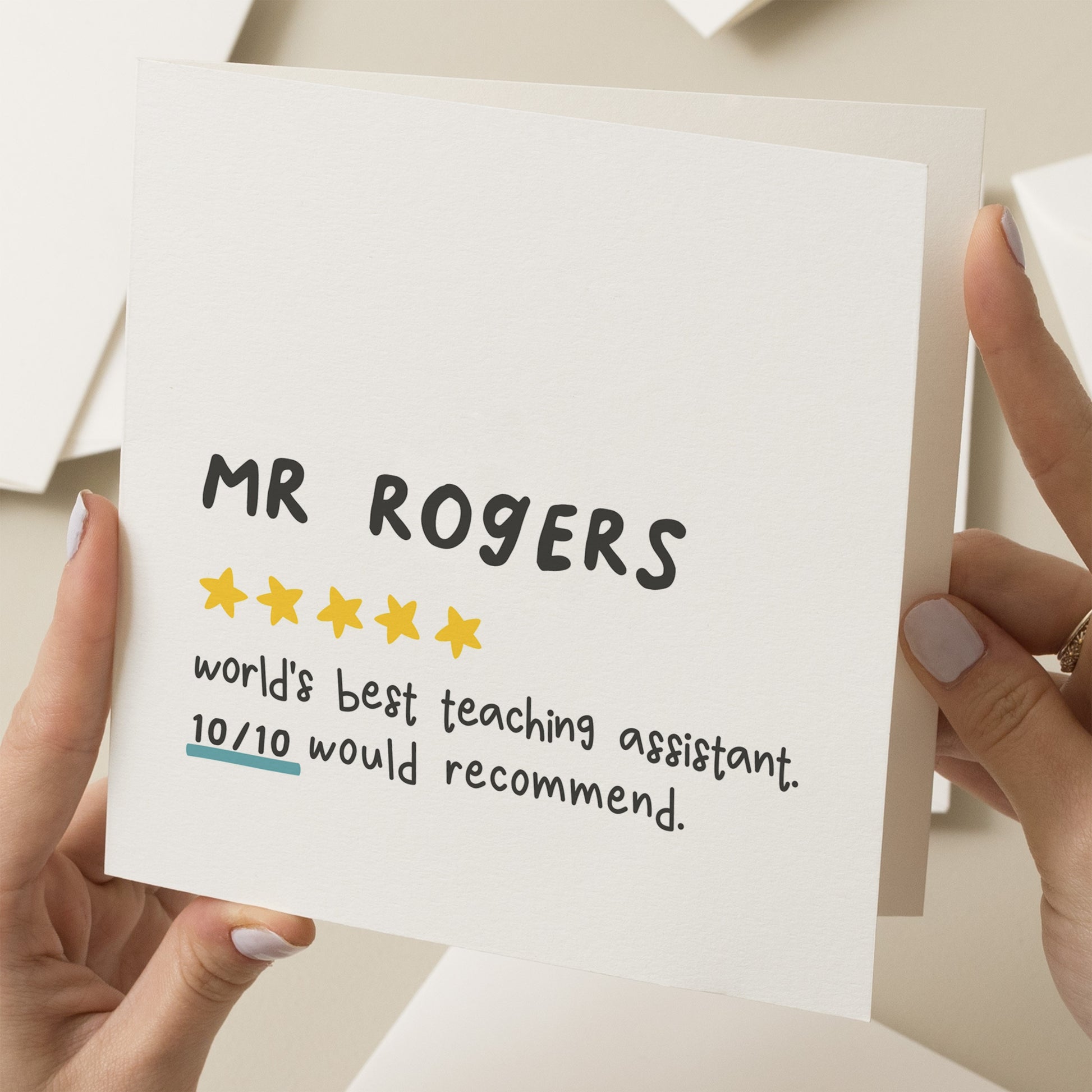 Personalised Teaching Assistant Thank You Card, Funny Teacher Assistant Card, End Of School, Personalised Teacher Card, End of Term Gift