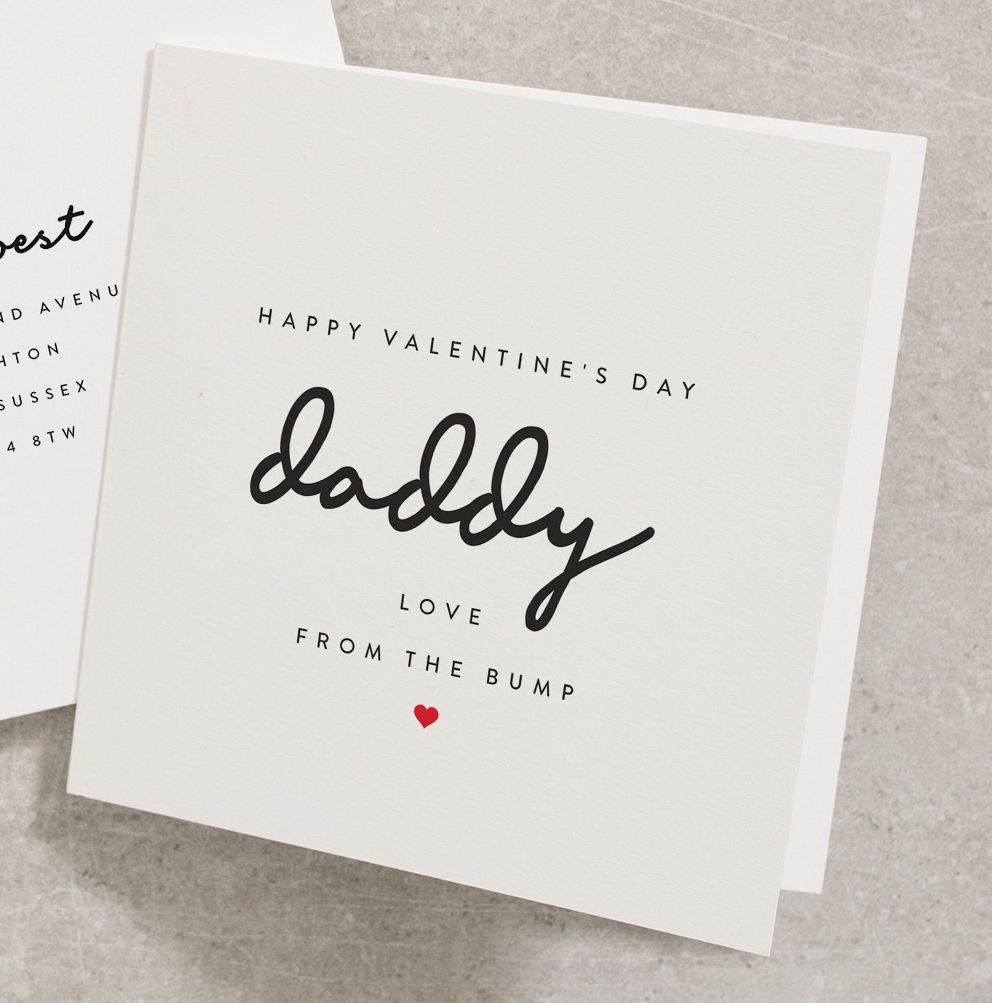 Daddy To Be Valentines Day Card, Happy Valentines Day Daddy Love From Bump, Daddy To Be Valentines Card, Valentines Card From Baby VC064