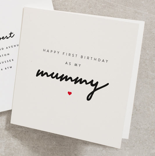 Mummy First Birthday, Happy First Birthday As My Mummy, First Birthday Mummy Card, Baby To Mum Birthday Gift, 1st Birthday Mum BC065