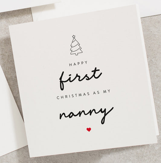 Christmas Card Nanny, Happy First Christmas As My Nanny, Family Christmas Card, Nan Christmas Card, Personalised Card CC071C