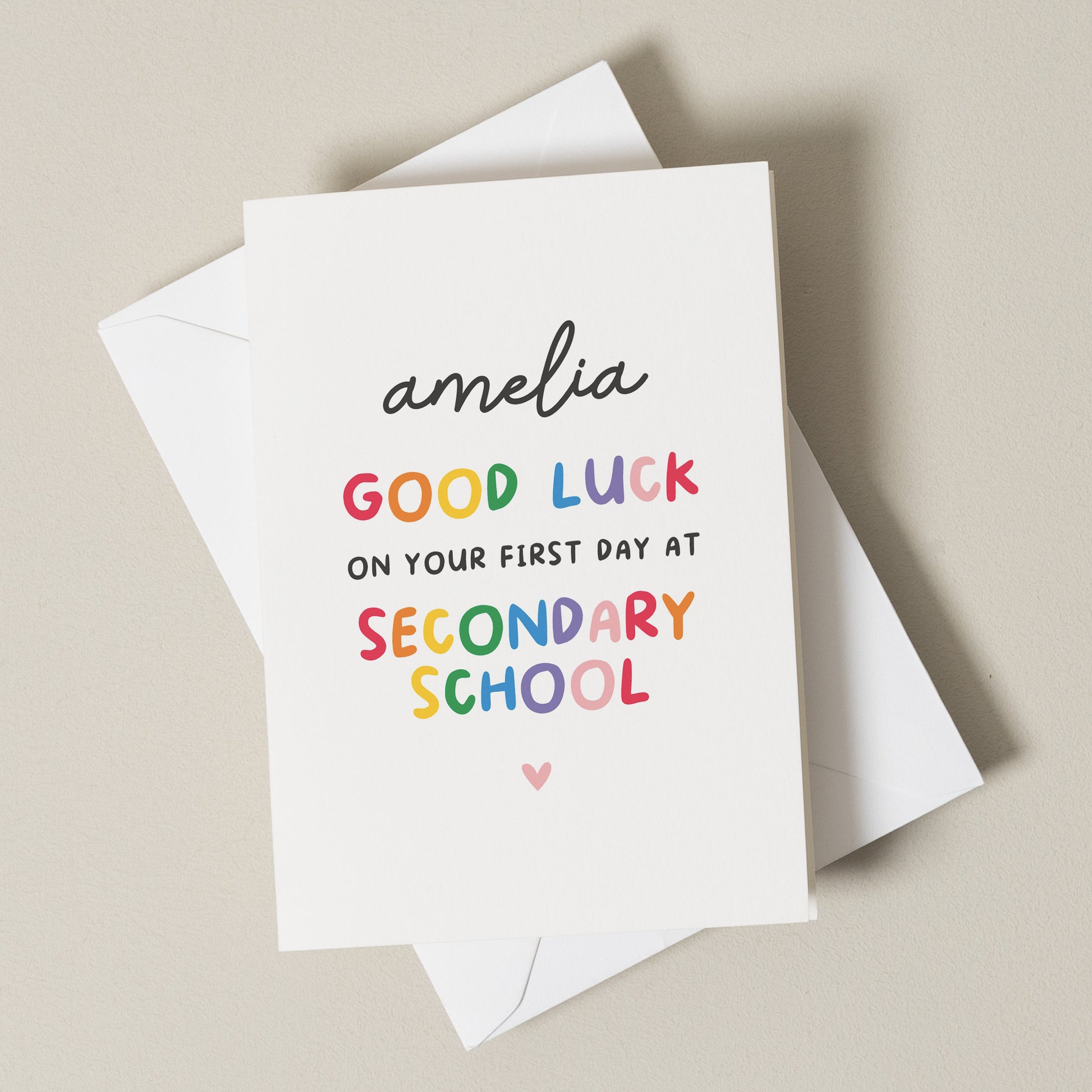 First Day Of Secondary School Card, Good Luck Card, 1st Day Of School, School Starter, School Starting Gift, Back To School, School Card