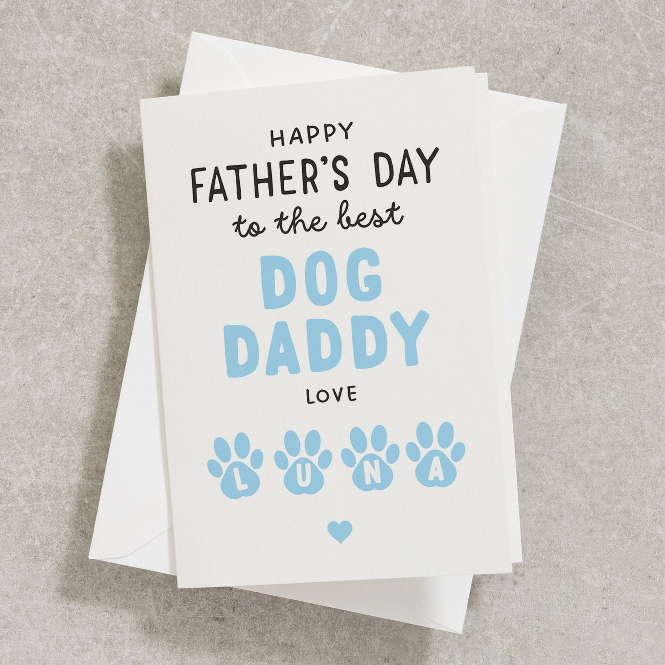 Dog Fathers Day Card, Fathers Day Card From The Dog, Custom Dog Name, Best Dog Dad Card, Personalised Gift From Dog FC039