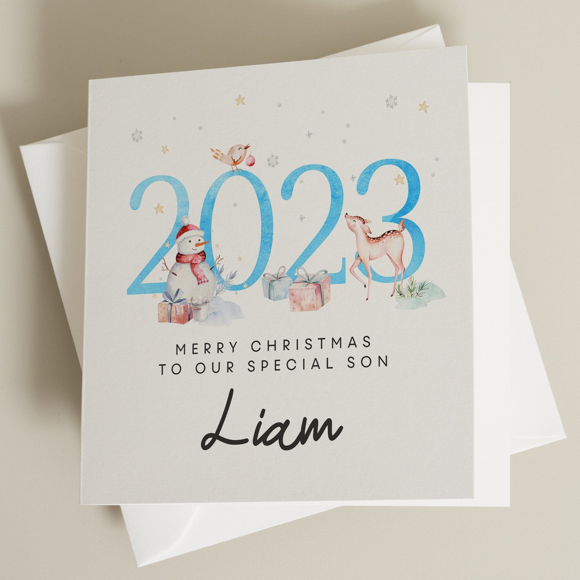 Christmas Card For Son, Son Christmas Card, Christmas Card For Him, Merry Christmas To A Special Son, Boy Personalised Christmas Card