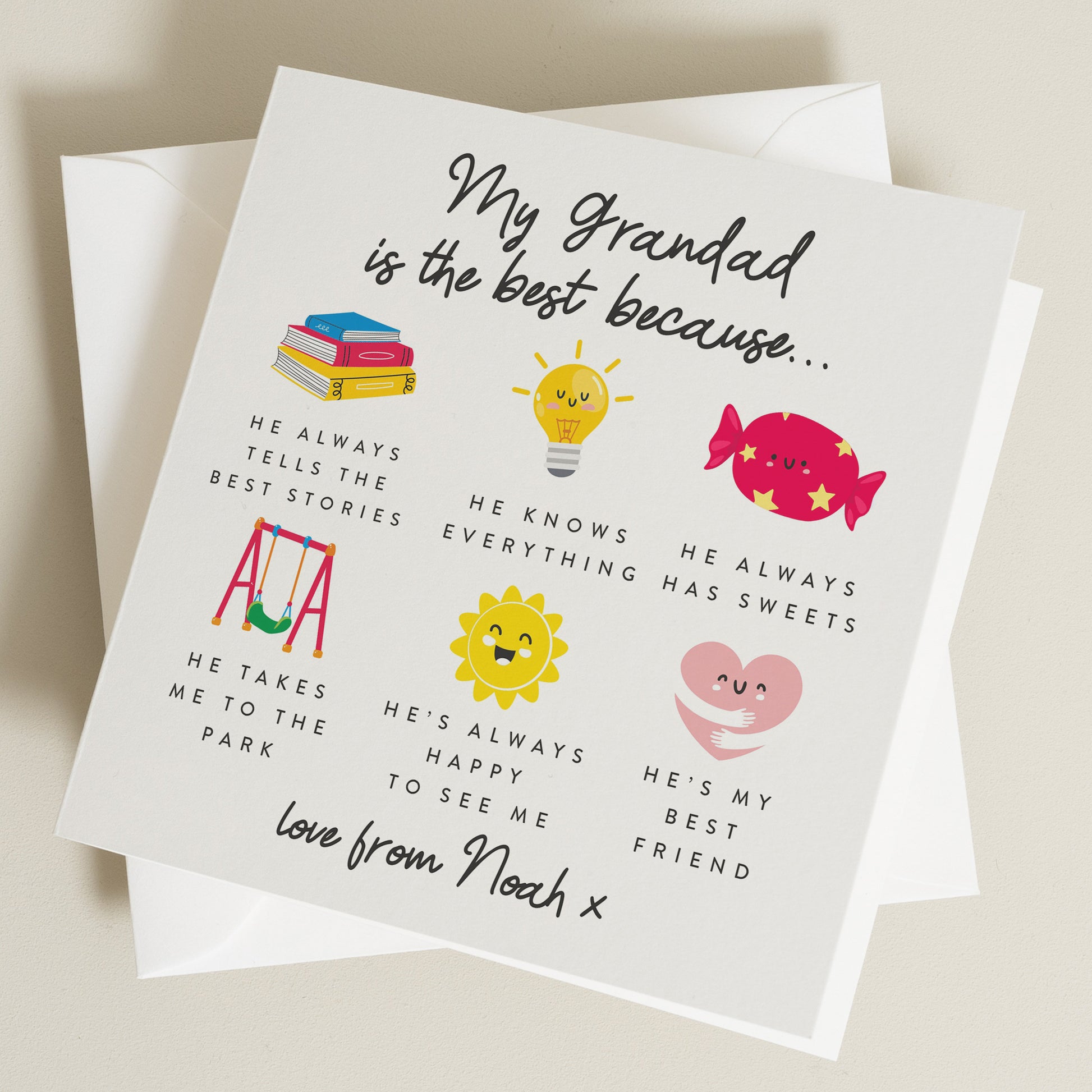 Birthday Card For Grandad, Grandad Birthday Card, Happy Birthday Card For Grandad, Grandparent Birthday Card, Cute Birthday Card