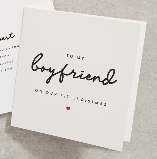 For My Boyfriend On First Christmas Card, Christmas Card For My Boyfriend, Xmas Card To My Boyfriend, 1st Christmas Together Card CC511