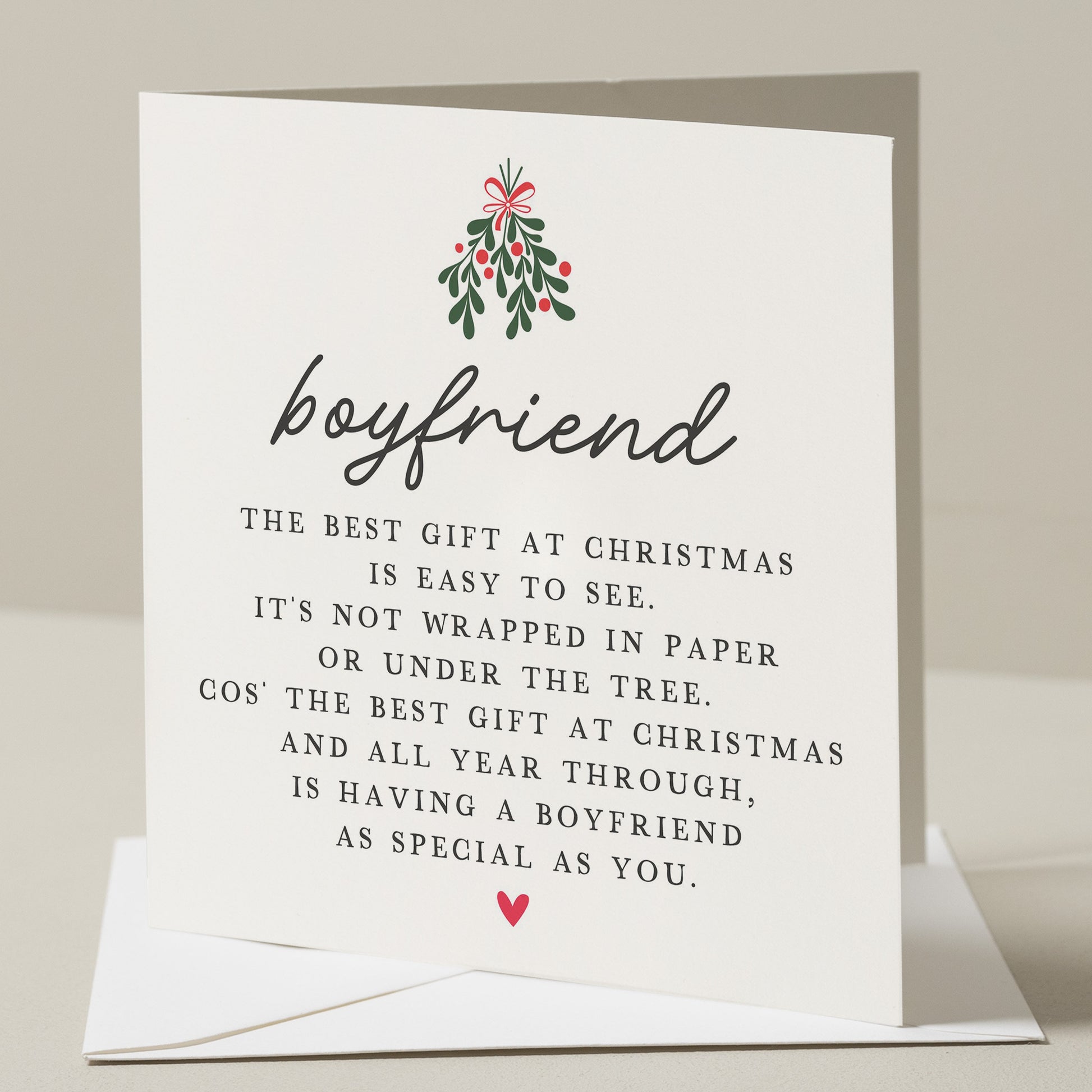 Boyfriend Christmas Card, Christmas Card For Boyfriend, Romantic Christmas Card For Him, Boyfriend Xmas Card, Gift, Man Christmas Card