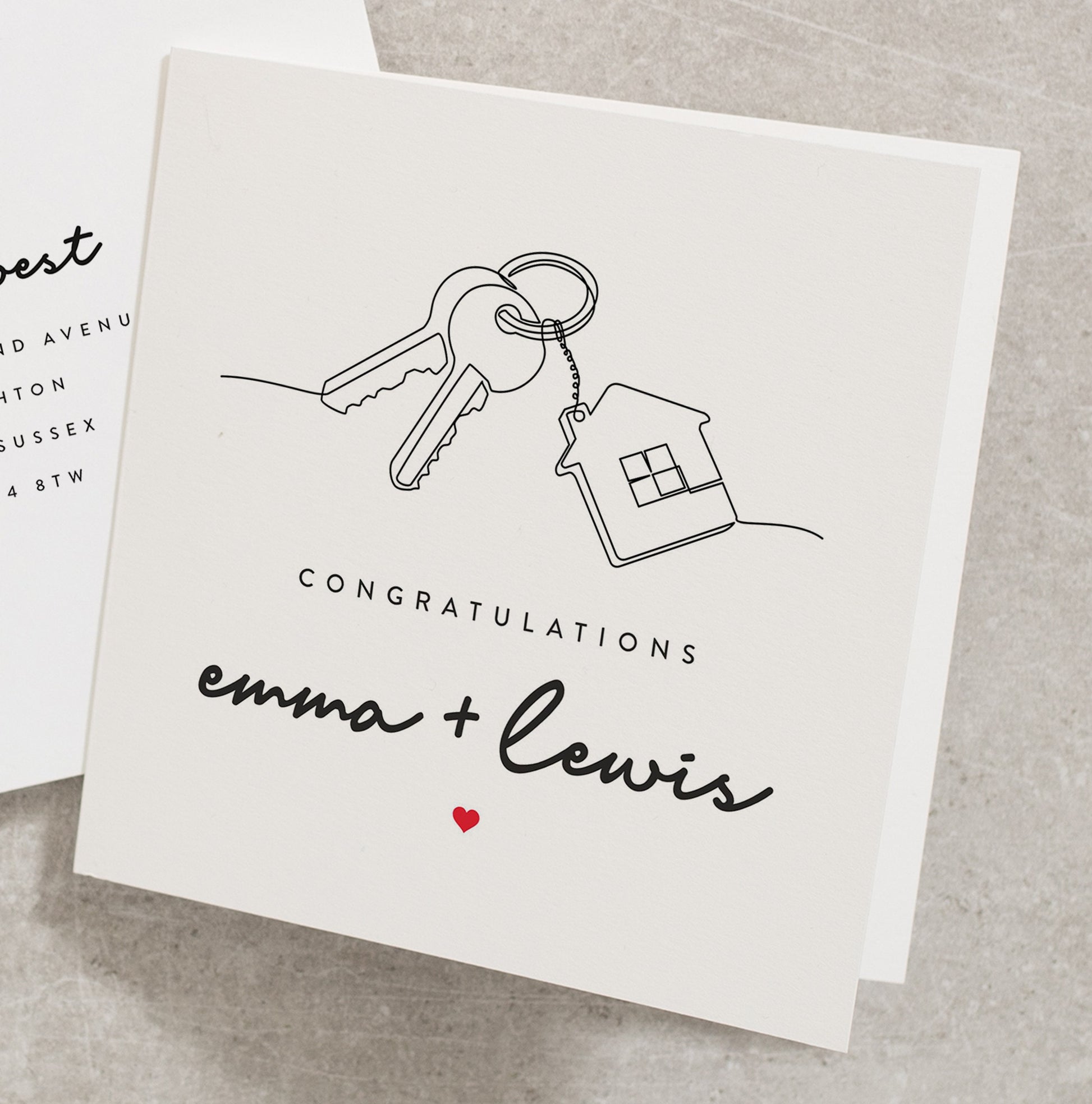 Personalised Congratulations On Your New Home Card, Congrats On Your 1st Home Card, First New Home Card, New Home Card For Friends NH005