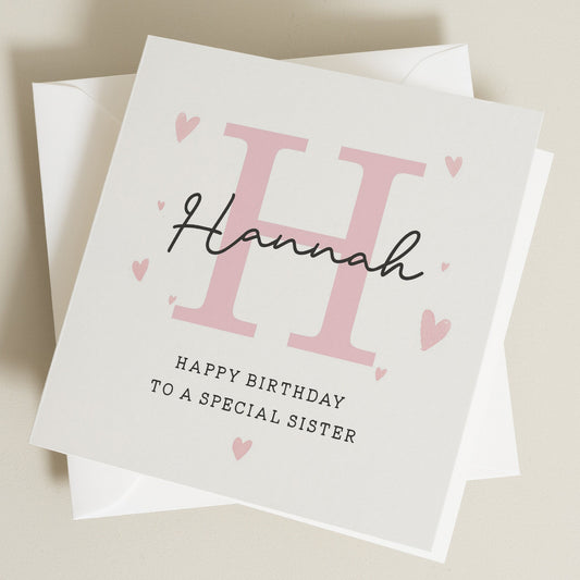 Personalised Sister Birthday Card, Birthday Gift For Sister, Special Sister Birthday Card, Sister Birthday Gift, Simple Sister Birthday Card