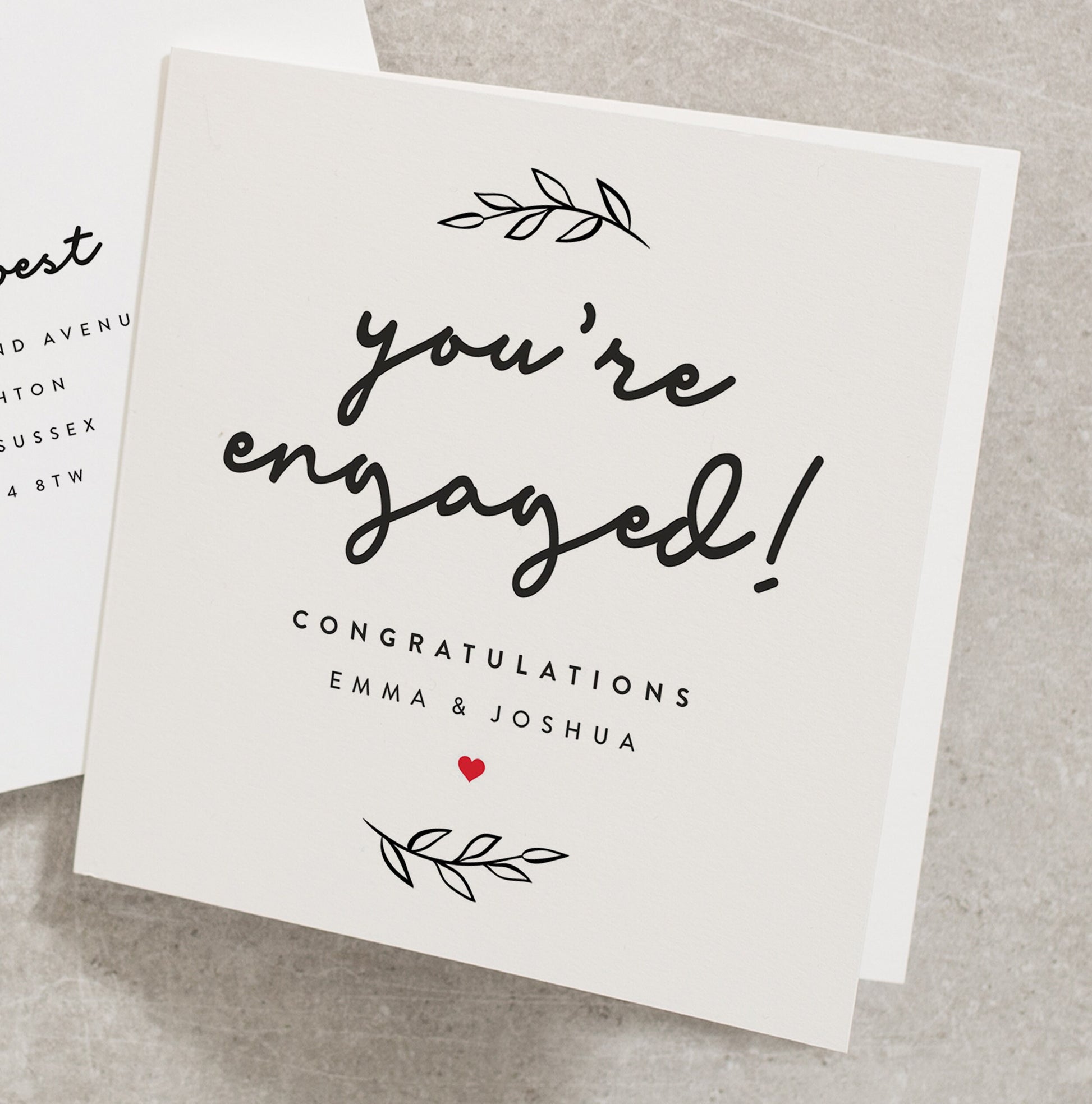 You&#39;re Engaged Engagement Card, Congratulations On Your Engagement Card, Personalised Engagement Card, Couple Engagement Card EN047