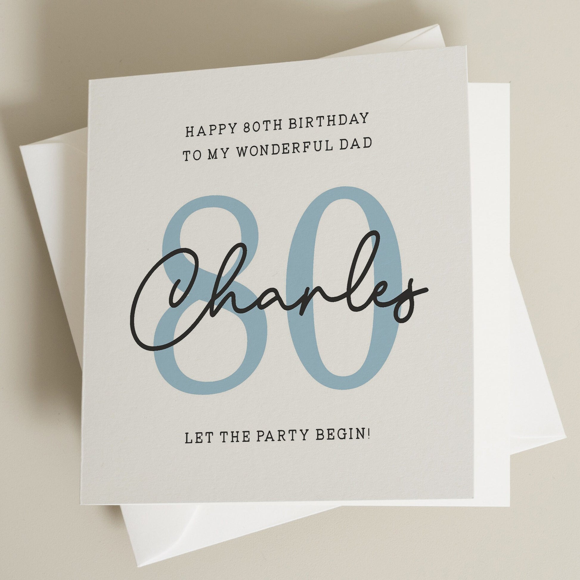 Personalised 80th Birthday Card For Dad, Birthday Dad Card, Eightieth Birthday Dad Card, Happy Birthday Dad, 80th Birthday Gift, Father, Dad