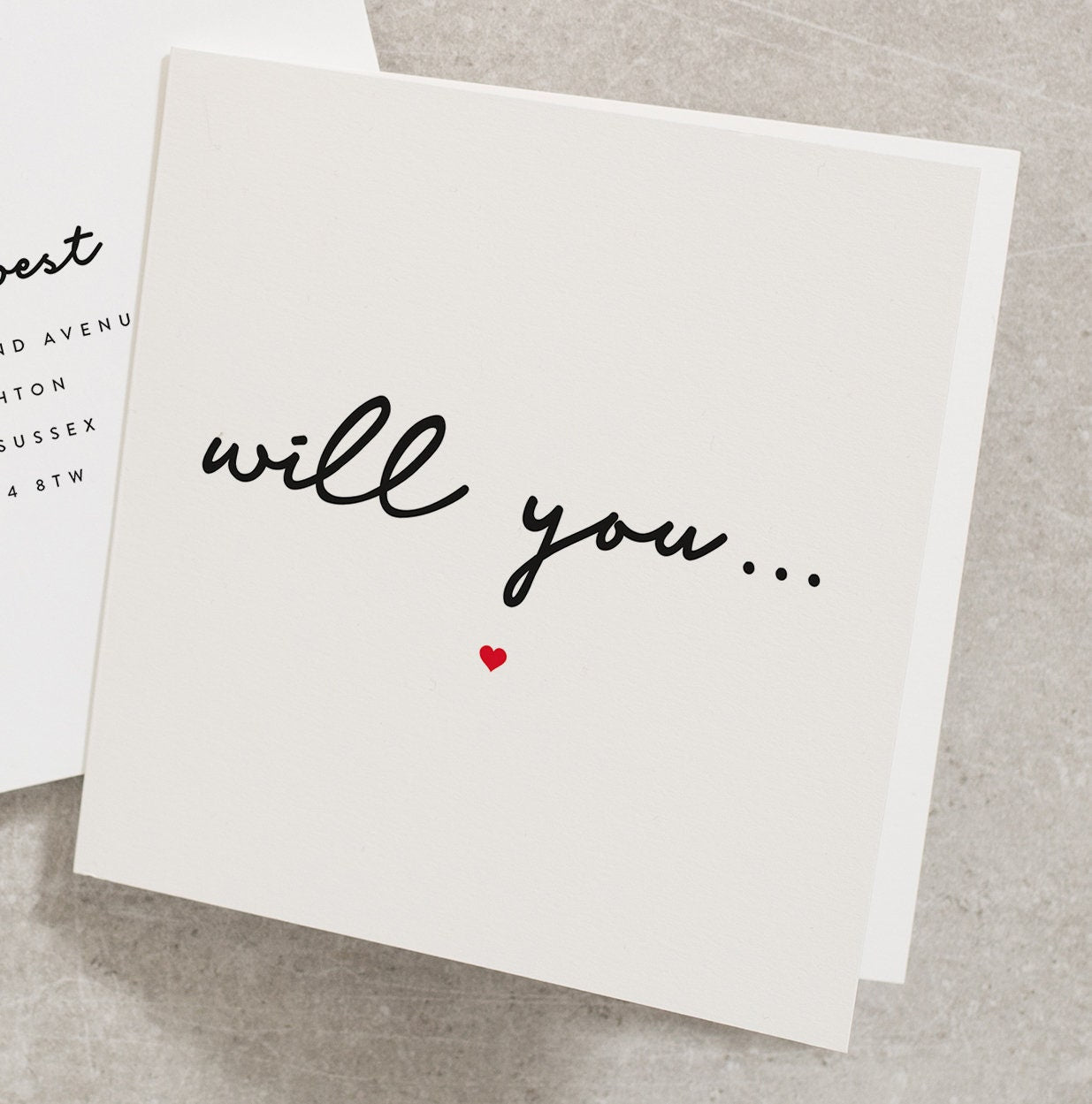 Will You Card, Will You Be My Card, Bridesmaid, Best Man, Maid Of Honor, Godmother, Godfather, Godparent, Flower Girl, Cute, Simple WY021