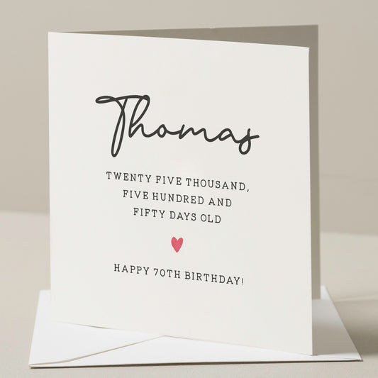 Dad 70th Birthday Card, Personalised 70th Birthday Card, 70th Birthday Card For Grandad, Uncle 70th Birthday Gift, Seventieth Birthday Gift