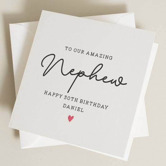 Personalised Nephew Card, 30th Birthday Card For Nephew, Nephew 30th Birthday Gift, Thirtieth Birthday Card For Him, 30th Milestone Birthday