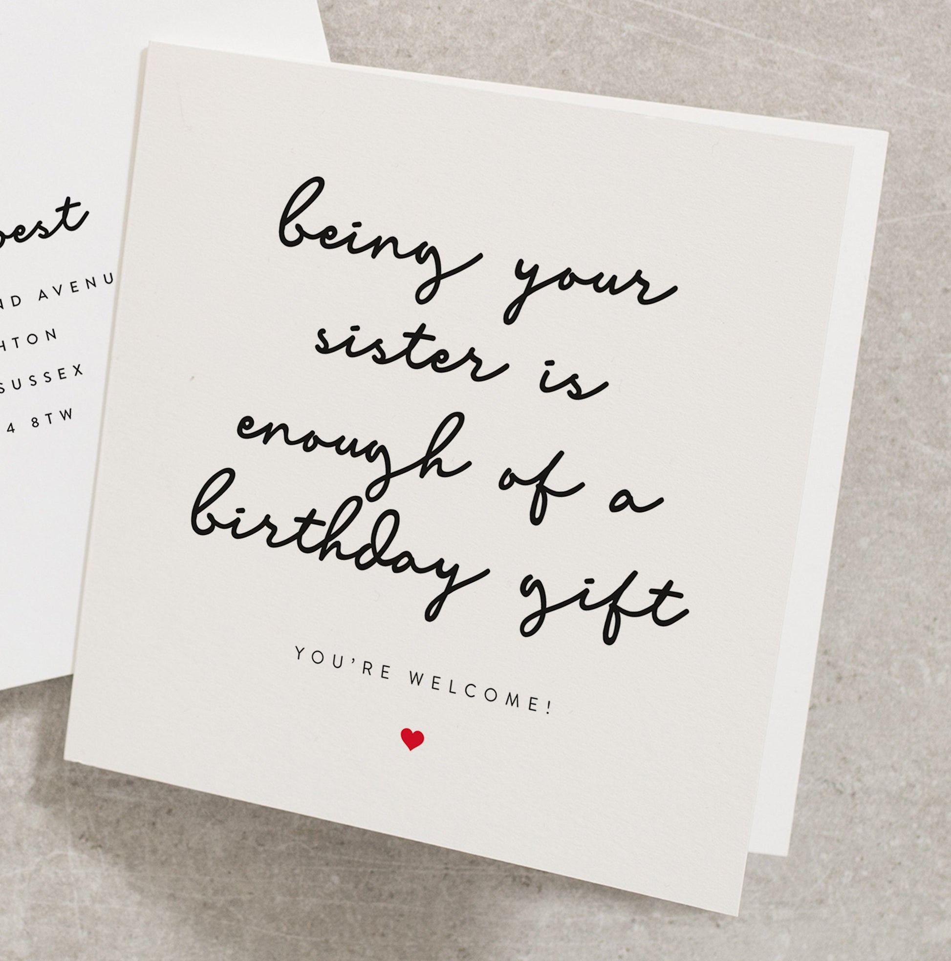 Being Your Sister Is Enough Of A Birthday Gift, Funny Brother Birthday Card, Funny Sister Birthday Card, Joke Card For Brother BC169