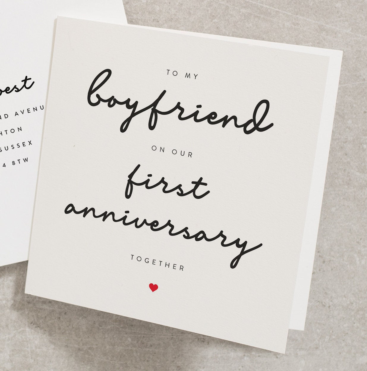 To My Boyfriend On Our First Anniversary Card, First Anniversary Card Boyfriend, Boyfriend Anniversary Card, First Anniversary Card AN053